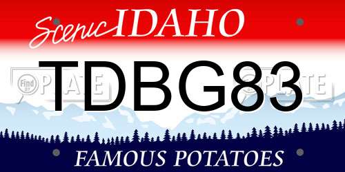 TDBG83 Idaho License Plate