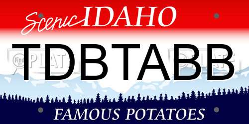 TDBTABB Idaho License Plate