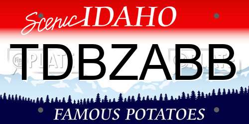 TDBZABB Idaho License Plate