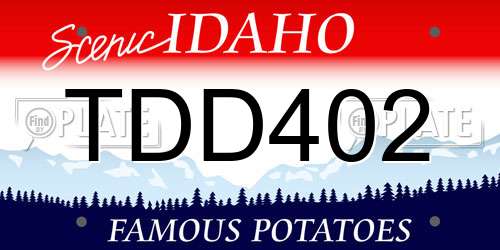 TDD402 Idaho License Plate