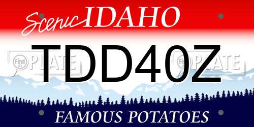 TDD40Z Idaho License Plate