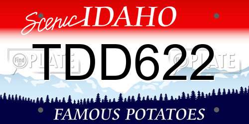 TDD622 Idaho License Plate