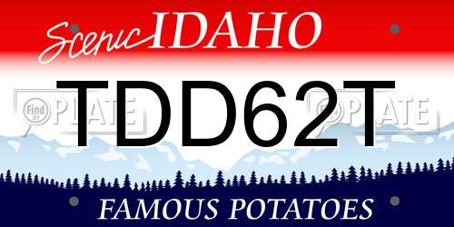 TDD62T Idaho License Plate