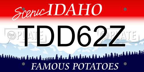 TDD62Z Idaho License Plate