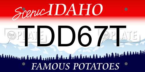 TDD67T Idaho License Plate