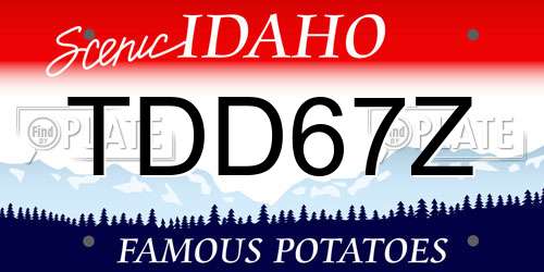 TDD67Z Idaho License Plate