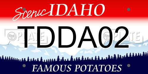 TDDA02 Idaho License Plate