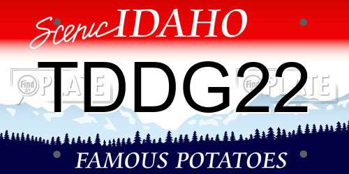 TDDG22 Idaho License Plate