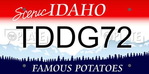 TDDG72 Idaho License Plate