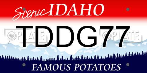 TDDG77 Idaho License Plate