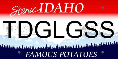 TDGLGSS Idaho License Plate
