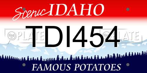 TDI454 Idaho License Plate