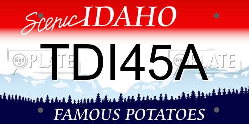 TDI45A Idaho License Plate