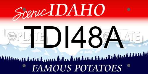 TDI48A Idaho License Plate