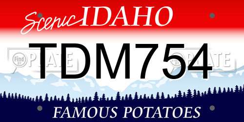 TDM754 Idaho License Plate