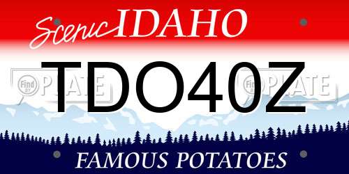 TDO40Z Idaho License Plate