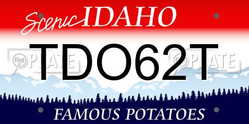 TDO62T Idaho License Plate