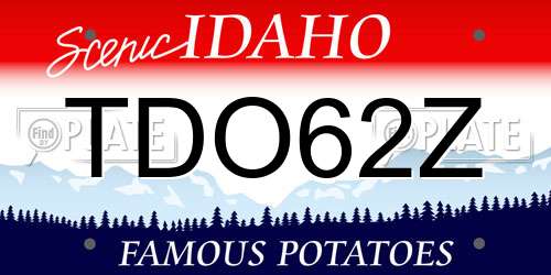 TDO62Z Idaho License Plate