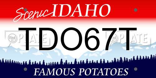 TDO67T Idaho License Plate