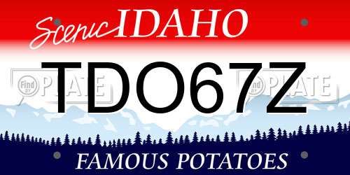 TDO67Z Idaho License Plate