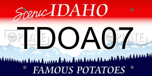 TDOA07 Idaho License Plate