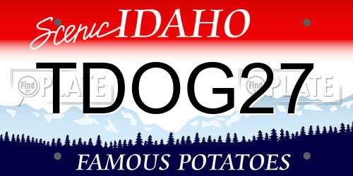 TDOG27 Idaho License Plate