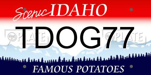 TDOG77 Idaho License Plate