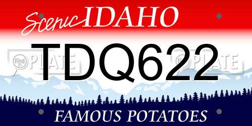 TDQ622 Idaho License Plate