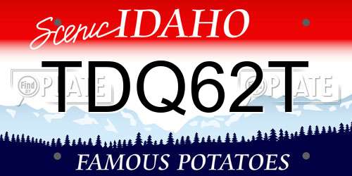 TDQ62T Idaho License Plate