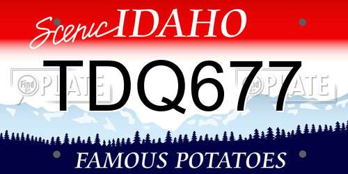 TDQ677 Idaho License Plate