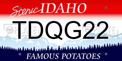 TDQG22 Idaho License Plate
