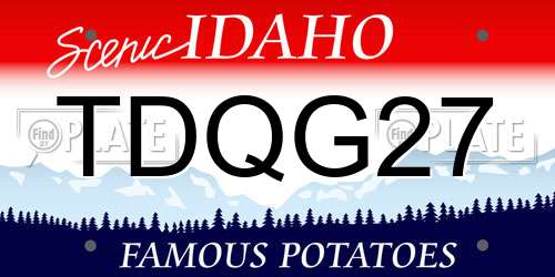 TDQG27 Idaho License Plate