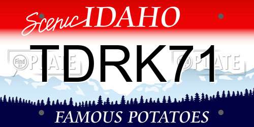TDRK71 Idaho License Plate