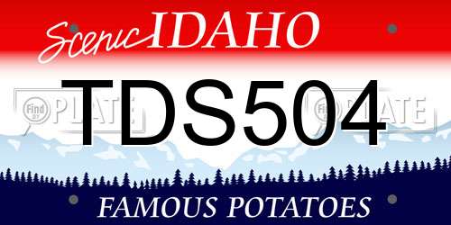 TDS504 Idaho License Plate