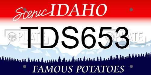 TDS653 Idaho License Plate