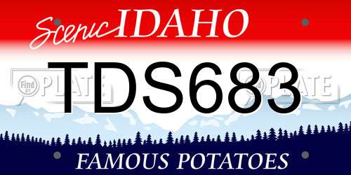 TDS683 Idaho License Plate