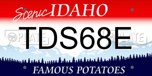 TDS68E Idaho License Plate