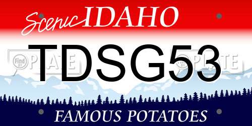 TDSG53 Idaho License Plate