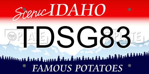 TDSG83 Idaho License Plate