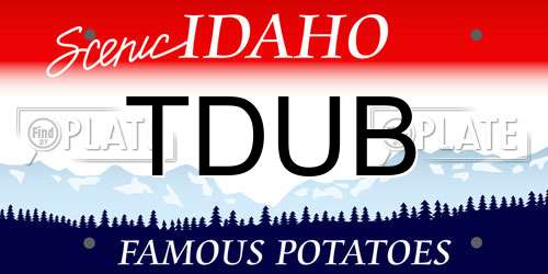 TDUB Idaho License Plate