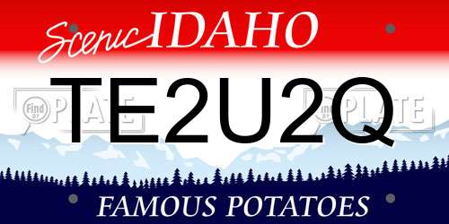 TE2U2Q Idaho License Plate