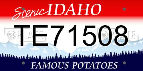 TE71508 Idaho License Plate