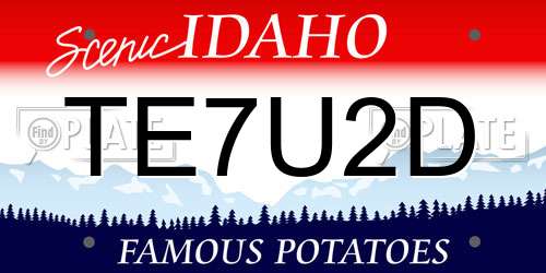 TE7U2D Idaho License Plate