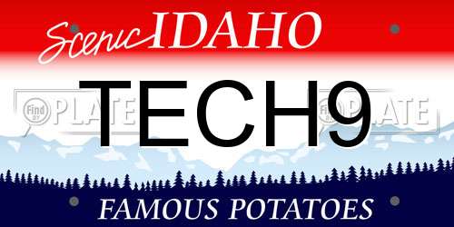 TECH9 Idaho License Plate