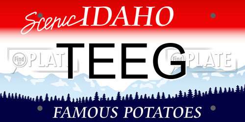 TEEG Idaho License Plate