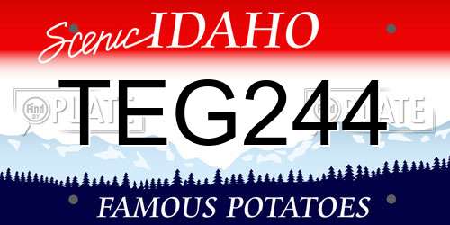 TEG244 Idaho License Plate