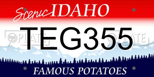 TEG355 Idaho License Plate