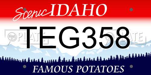 TEG358 Idaho License Plate