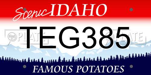 TEG385 Idaho License Plate