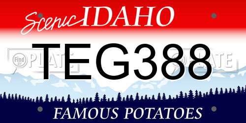TEG388 Idaho License Plate